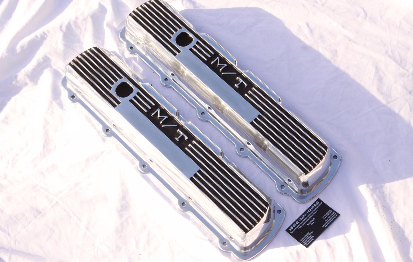 V8 Valve Covers AFTER Chrome - Like Metal Polishing and Buffing Services AND Custom Painting Services