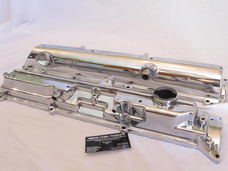 Toyota Supra Valve Covers AFTER Chrome - Like Metal Polishing and Buffing Services AND Custom Welding and Modification Services