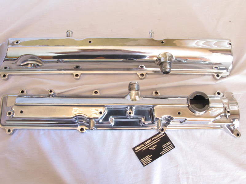 Toyota Supra Valve Covers AFTER Chrome - Like Metal Polishing and Buffing Services AND Custom Welding and Modification Services