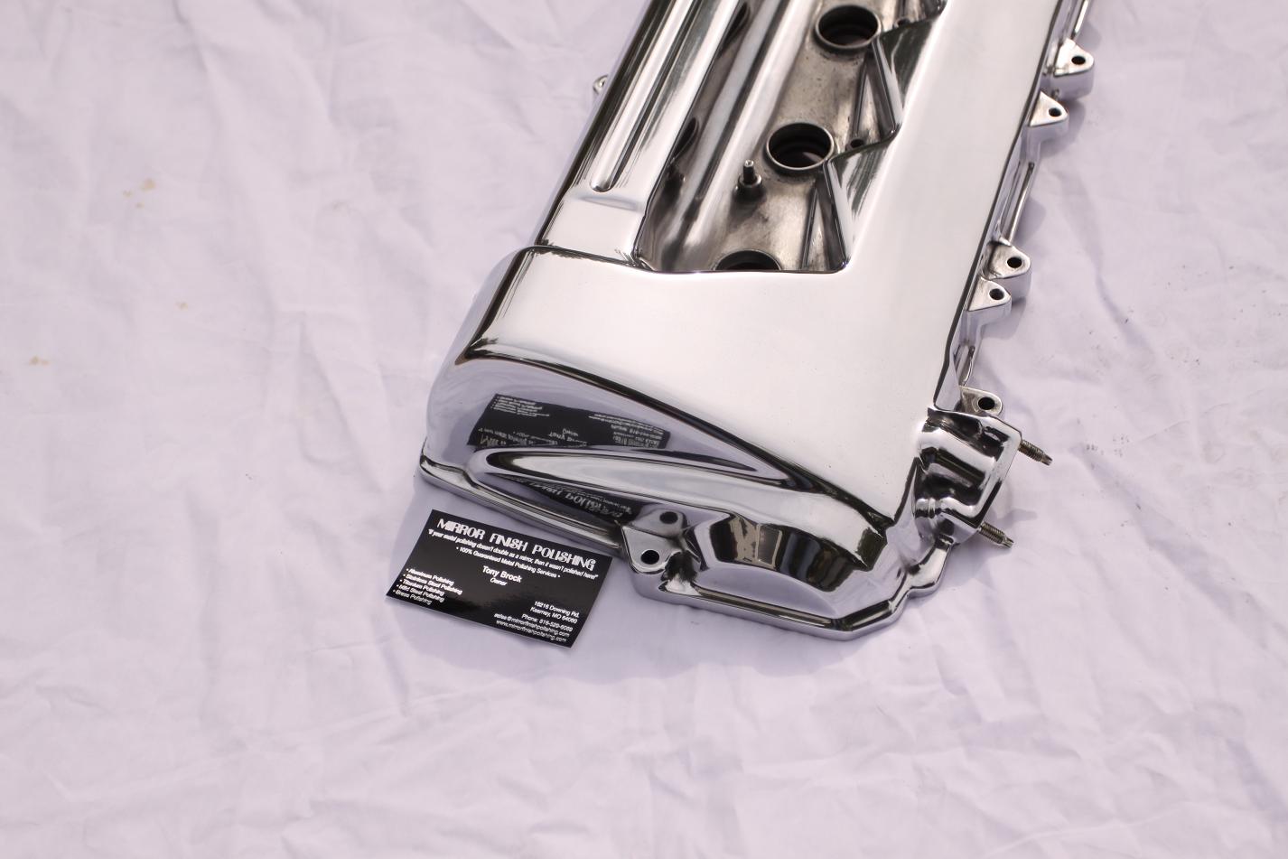 4 Cylinder Aluminum Valve Cover AFTER Chrome - Like Metal Polishing and Buffing Services
