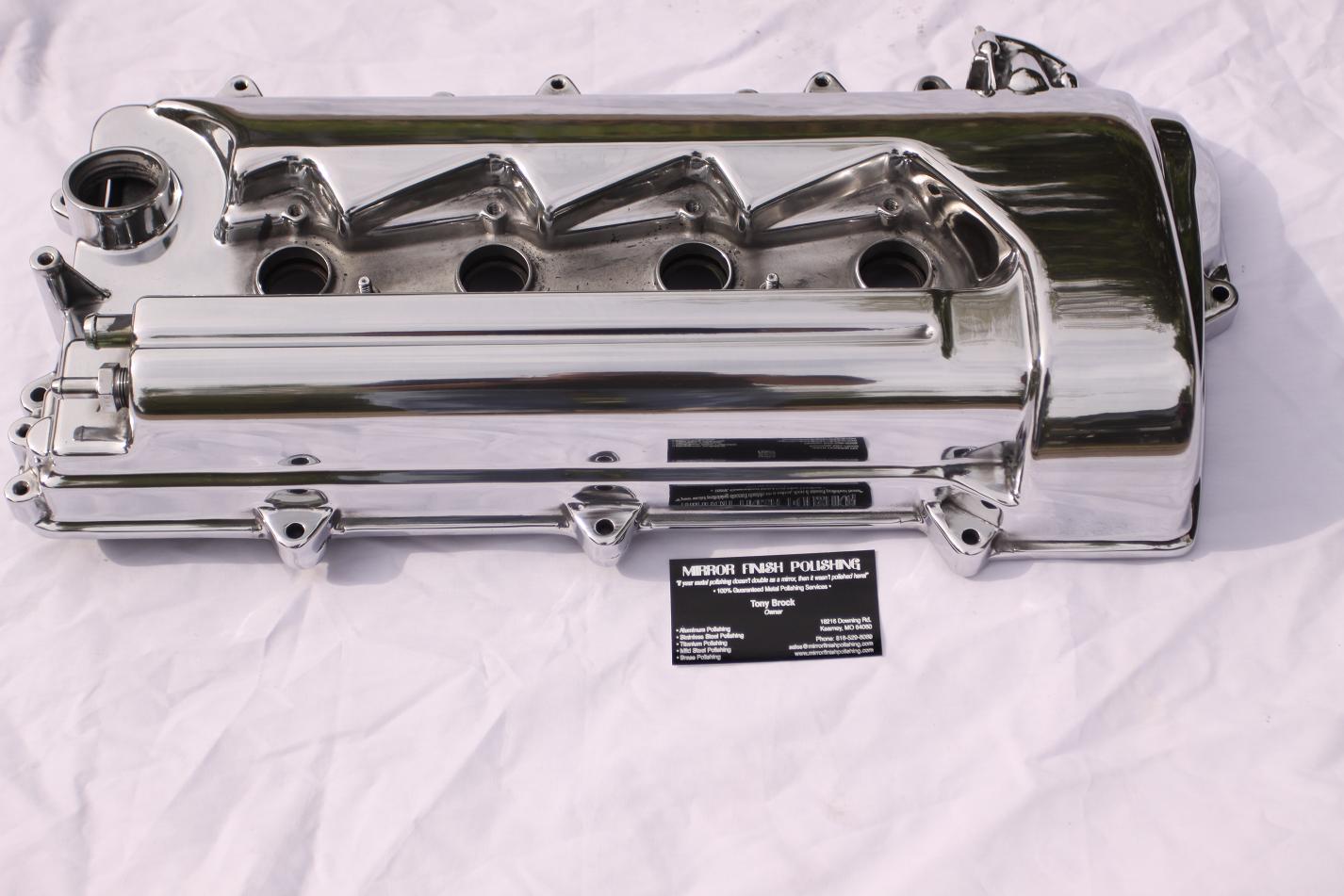4 Cylinder Aluminum Valve Cover AFTER Chrome - Like Metal Polishing and Buffing Services