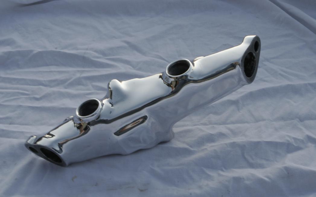Pontiac V8 Water Pump Crossover Pipe AFTER Metal Polishing and Buffing Services