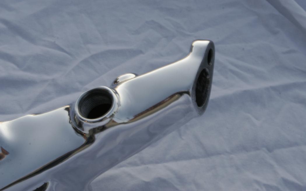 Pontiac V8 Water Pump Cross Over Pipe AFTER Metal Polishing and Buffing Services