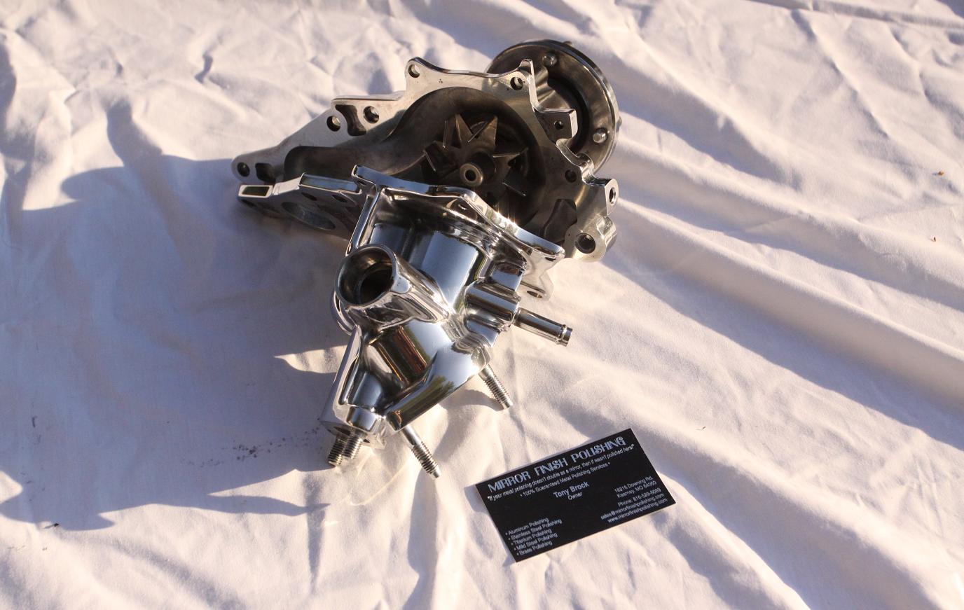 Toyota Supra Aluminum Water Pump AFTER Metal Polishing and Buffing Services