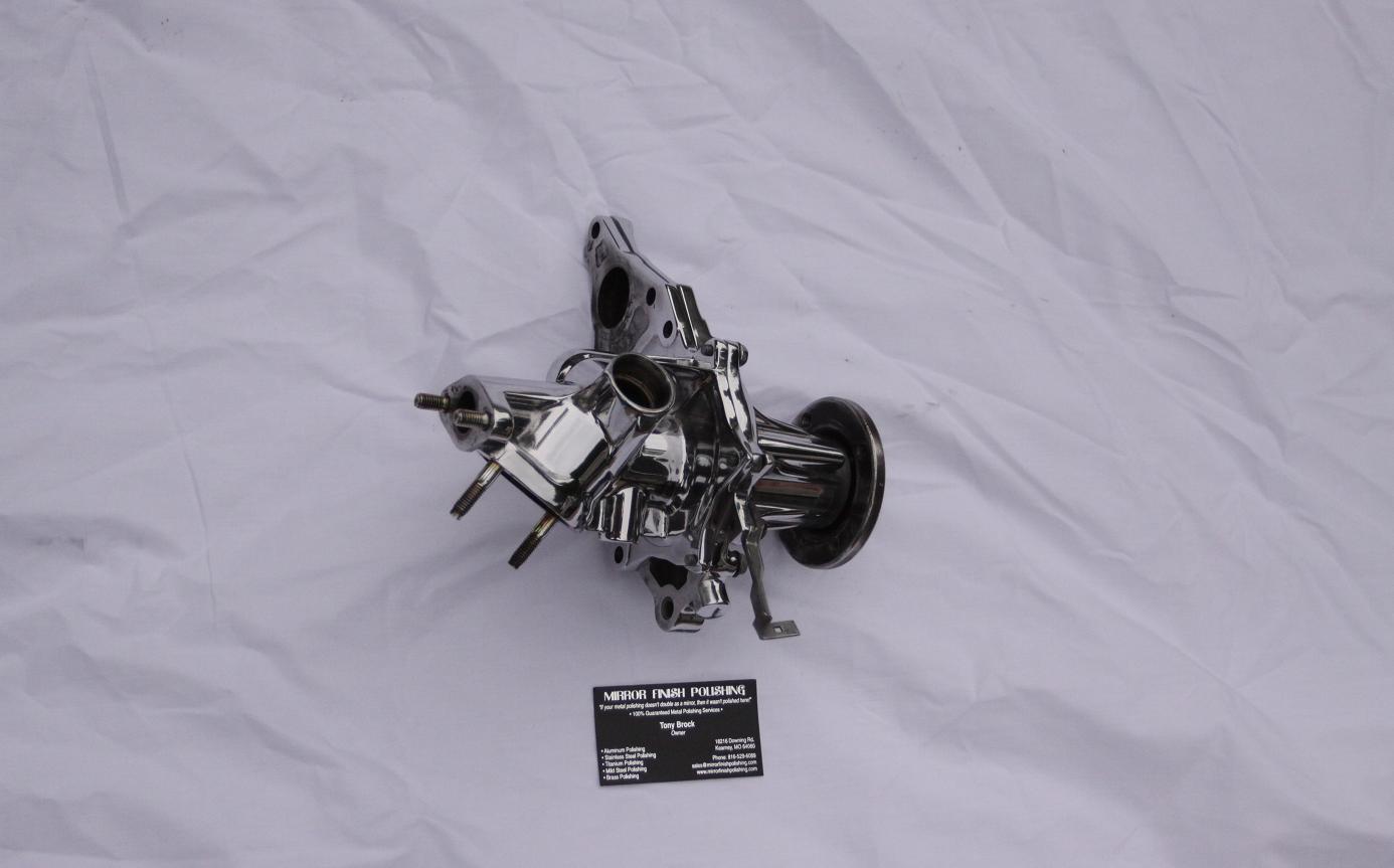 Toyota Supra Aluminum Water Pump AFTER Chrome - Like Metal Polishing and Buffing Services