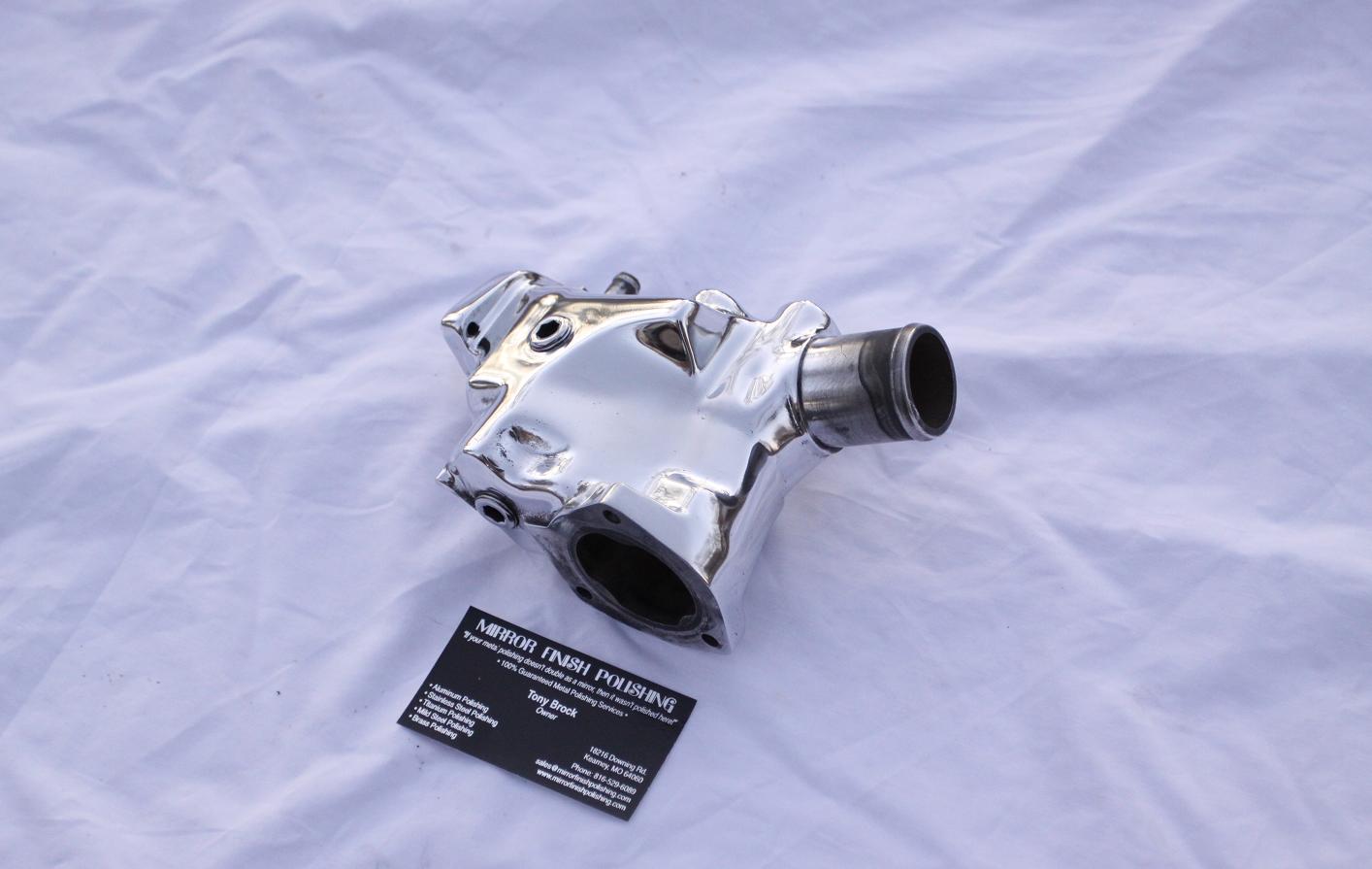 Mazda RX7 Aluminum Water Pump AFTER Chrome - Like Aluminum Metal Polishing and Buffing Services