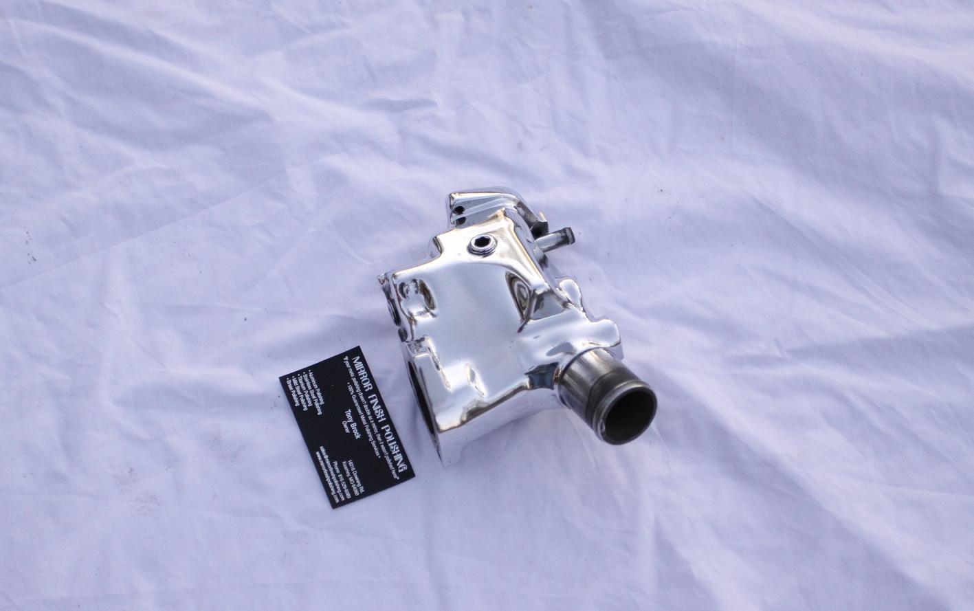 Mazda RX7 Aluminum Water Pump AFTER Chrome - Like Aluminum Metal Polishing and Buffing Services