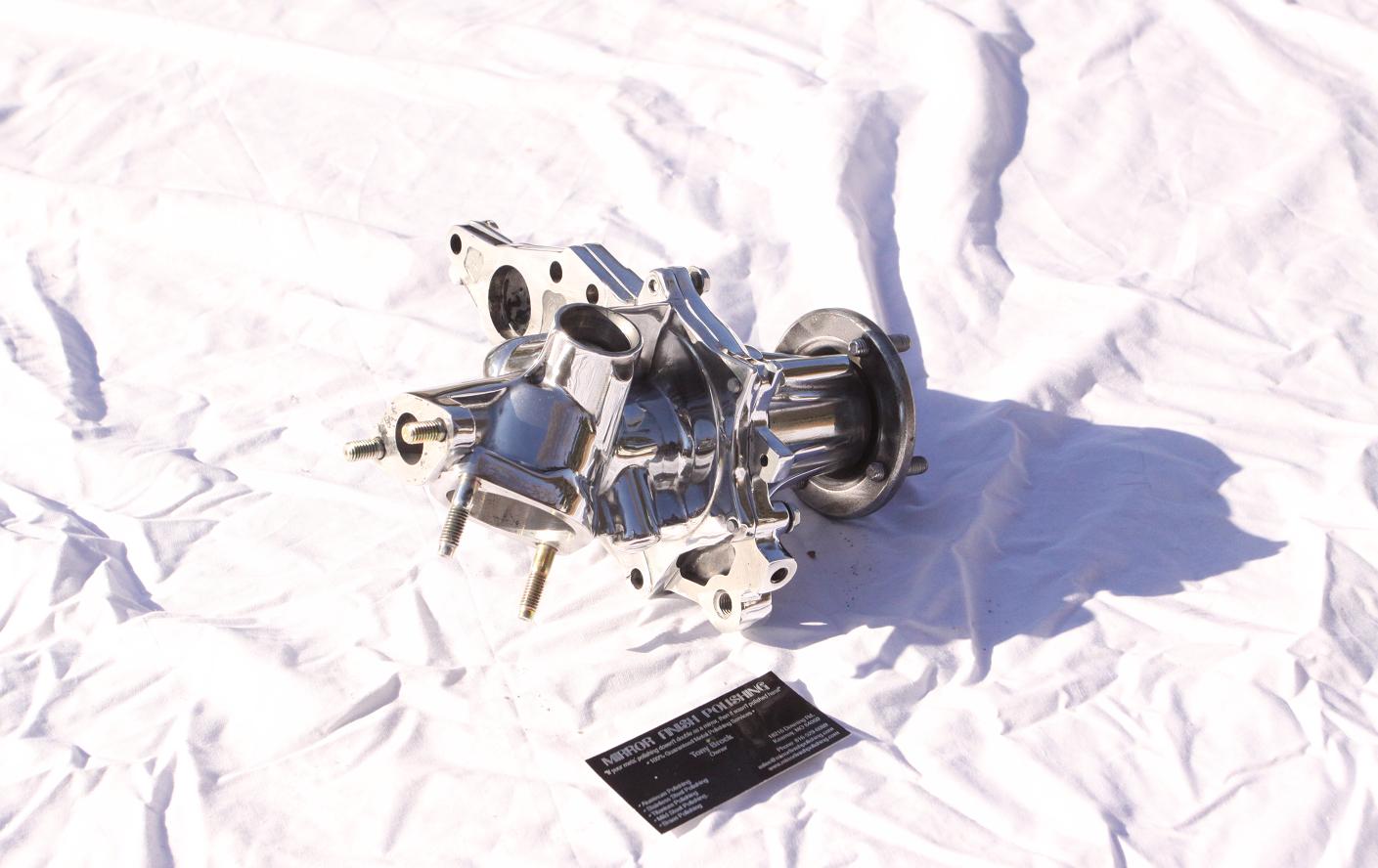 Toyota Supra Water Pump AFTER Chrome - Like Aluminum Metal Polishing and Buffing Services