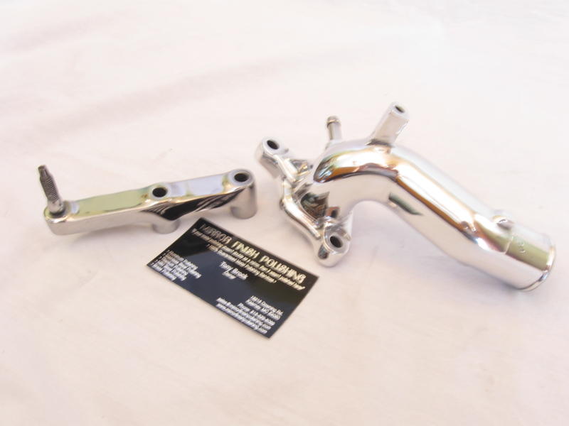 Toyota Supra Water Outlet Piece AFTER Chrome - Like Aluminum Metal Polishing and Buffing Services