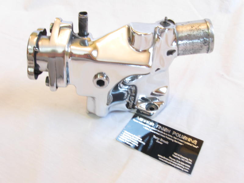 Mazda RX7 Aluminum Water Pump Pieces AFTER Chrome - Like Aluminum Metal Polishing and Buffing Services