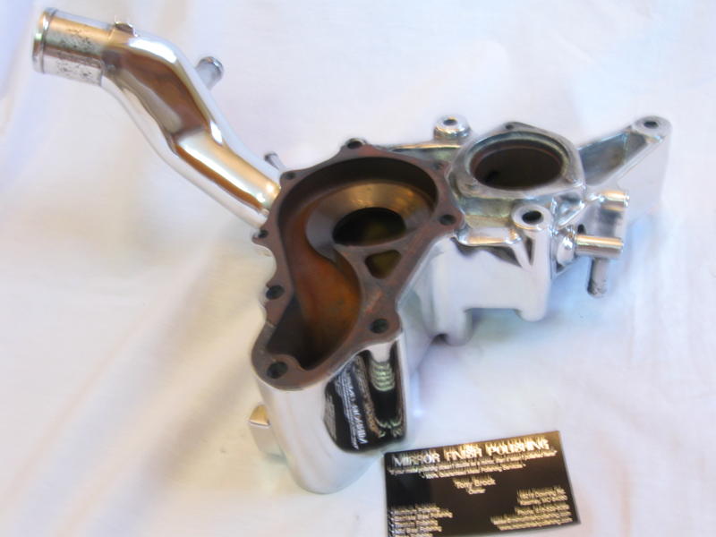 Mazda RX7 Aluminum Water Pump Pieces AFTER Chrome - Like Aluminum Metal Polishing and Buffing Services