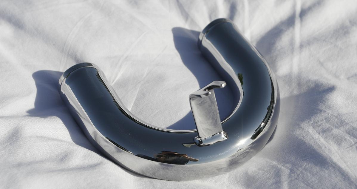 Metal Polishing - Ford GT Water Outlet AFTER Chrome-Like Polished