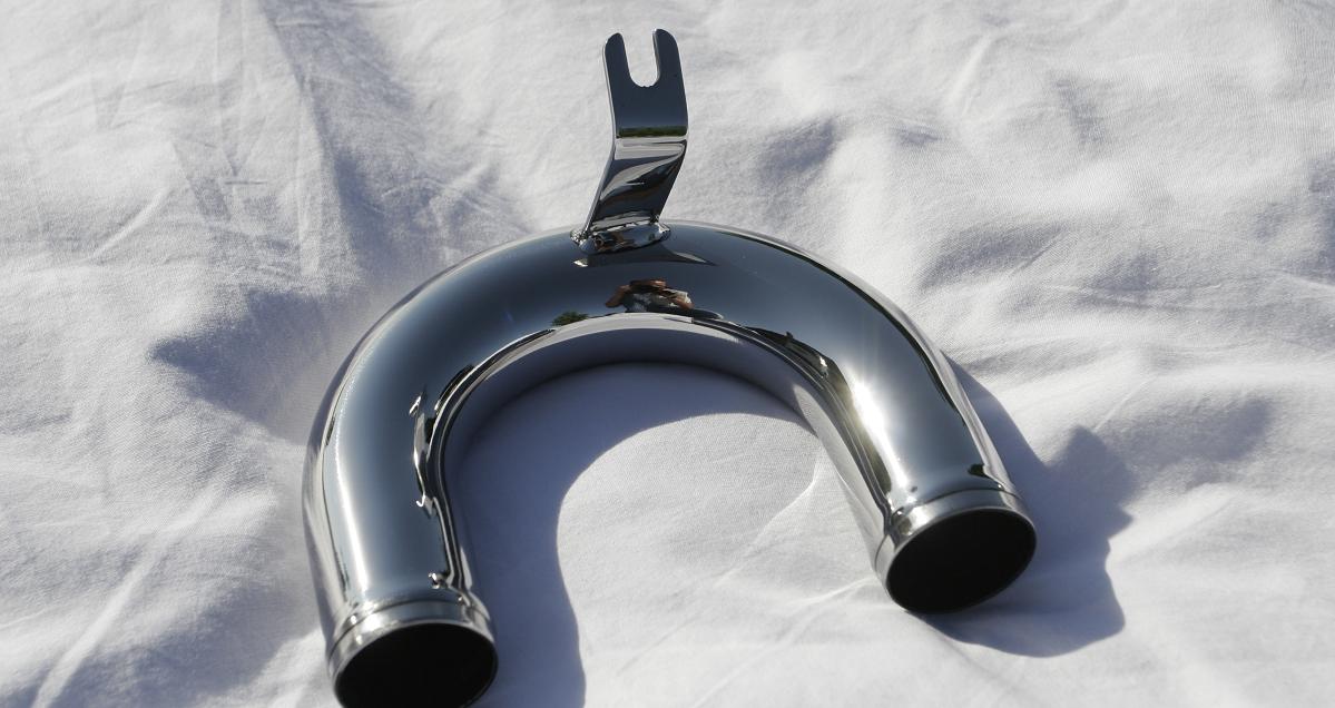 Metal Polishing - Ford GT Water Outlet AFTER Chrome-Like Polished