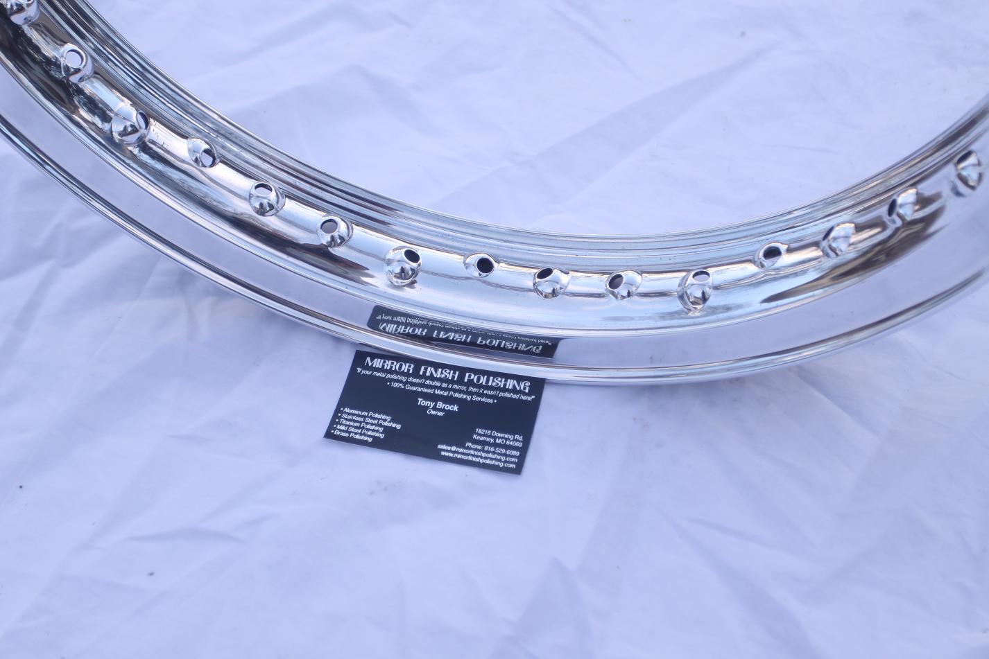 Motorcycle Wheel AFTER Chrome - Like Metal Polishing and Buffing Services