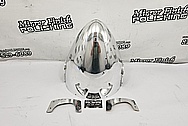 Aluminum White Painted Airplane Spinner AFTER Chrome-Like Metal Polishing and Buffing Services / Restoration Services - Aluminum Polishing - Airplane Polishing 