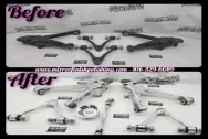 Aluminum Upper and Lower Control Arms BEFORE/AFTER Chrome -Like Metal Polishing and Buffing Services | Restoration Services | Aluminum Control Arm Polishing Services 