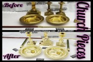 Brass Church Pieces BEFORE/AFTER Chrome -Like Metal Polishing | Brass Polishing Services