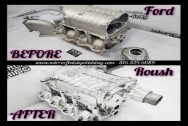 Ford Rousch Aluminum Supercharger BEFORE/AFTER Chrome -Like Polishing and Buffing Services plus Aluminum Finishing Services | Supercharger Polishing Services 
