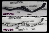 Exhaust Steel Polishing Services BEFORE/AFTER Chrome -Like Polishing and Buffing Services plus Steel Finishing Services | Exhaust Polishing Services 