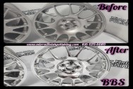 BBS Wheels BEFORE/AFTER Chrome -Like Polishing and Buffing Services plus Aluminum Finishing Services | Wheel Polishing Services 