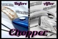 Motorcycle Tank and Fender BEFORE/AFTER Chrome -Like Metal Polishing | Steel Polishing Services | Motorcycle Polishing Services 