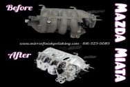 Mazda Miata Aluminum Intake Manifold BEFORE/AFTER Chrome -Like Metal Polishing and Buffing Services | Restoration Services | Aluminum Intake Manifold Polishing Services 