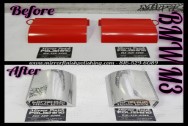 BMW M3 Steel Cover Pieces BEFORE/AFTER Chrome -Like Metal Polishing | Steel Polishing Services | BMW Polishing Services 
