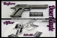 Stainless Steel Desert Eagle .50 AE Gun / Pistol / Firearm BEFORE/AFTER Chrome -Like Metal Polishing | Stainless Steel Polishing | Gun Polishing Services 