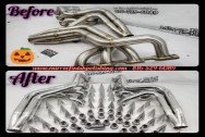 Stainless Steel Exhaust BEFORE/AFTER Chrome -Like Metal Polishing | Stainless Steel Polishing Services | Exhaust Polishing Services 