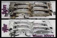 Nissan 300ZX Aluminum Intake Manifold BEFORE/AFTER Chrome -Like Polishing and Buffing Services plus Aluminum Finishing Services