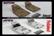Vintage Automotive Steel Bracket BEFORE/AFTER Chrome -Like Polishing and Buffing Services plus Steel Finishing Services