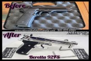 Stainless Steel Beretta 92FS Piston / Gun / Firearm BEFORE/AFTER Chrome -Like Polishing and Buffing Services plus Stainless Steel Finishing Services