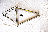 Litespeed Titanium Bicycle Frame BEFORE Chrome-Like Metal Polishing and Buffing Services