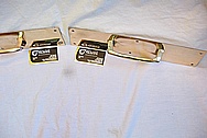 Brass Door Trim Pieces and Handle Set BEFORE Chrome-Like Metal Polishing and Buffing Services