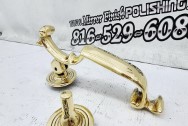 Brass Door Handle Hardware AFTER Chrome-Like Brass Polishing | Door Hardware Polishing | Brass Polishing Services