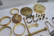 Vintage Brass Lamp Hardware BEFORE Chrome-Like Metal Polishing - Brass Polishing - Brass Polishing Services - Lamp Polishing Service