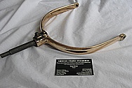 Brass Door Trim Pieces and Handle Set BEFORE Chrome-Like Metal Polishing and Buffing Services
