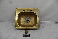 Brass Sink BEFORE Chrome-Like Metal Polishing - Brass Polishing Service 