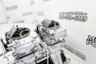 Holley Dual Aluminum Carburetors AFTER Chrome-Like Metal Polishing | Aluminum Polishing Services | Carburetor Polishing Service