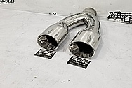 Steel Dual Exhaust Tip AFTER Chrome-Like Metal Polishing and Buffing Services - Steel Polishing