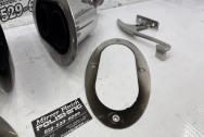 Stainless Steel Exhaust System Setup BEFORE Chrome-Like Metal Polishing and Buffing Services | Restoration Services | Exhaust System Polishing Services