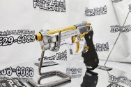 Stainless Steel Beretta 92FS Gun | Pistol AFTER Chrome-Like Metal Polishing and Buffing Services | Gun Polishing Services Plus the Gold Look on Accent Pieces