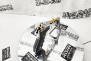 Stainless Steel Beretta 92FS Gun | Pistol AFTER Chrome-Like Metal Polishing and Buffing Services | Gun Polishing Services Plus the Gold Look on Accent Pieces