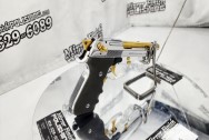 Stainless Steel Beretta 92FS Gun | Pistol AFTER Chrome-Like Metal Polishing and Buffing Services | Gun Polishing Services Plus the Gold Look on Accent Pieces