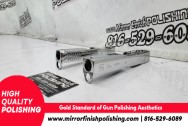 Glock 22 Gen 4 and Glock 19 Gen 5 Stainless Steel Gun Slides AFTER Chrome-Like Metal Polishing and Buffing Services | Restoration Services | Gun Polishing Services