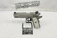 Stainless Steel Colt Government 1911 10mm Gun | Pistol BEFORE Chrome-Like Metal Polishing and Buffing Services | Gun Polishing Services