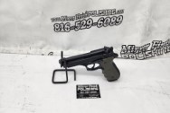 Stainless Steel Beretta 92FS Gun | Pistol BEFORE Chrome-Like Metal Polishing and Buffing Services | Gun Polishing Services Plus the Gold Look on Accent Pieces