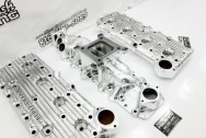 Offenhauser Aluminum Flathead Cylinder Heads AFTER Chrome-Like Metal Polishing - Aluminum Polishing | Cylinder Head Polishing Services | Flathead Polishing Services