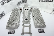 Offenhauser Aluminum Flathead Cylinder Heads BEFORE Chrome-Like Metal Polishing - Aluminum Polishing | Cylinder Head Polishing Services | Flathead Polishing Services