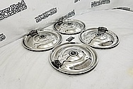 1965 Checker Stainless Steel Hubcaps AFTER Chrome-Like Metal Polishing and Buffing Services - Steel Polishing and Custom Painting Services 